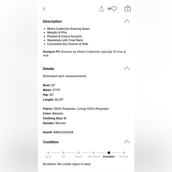 MISHA COLLECTION Pink Satin Evening Dress - Picture 10 of 10